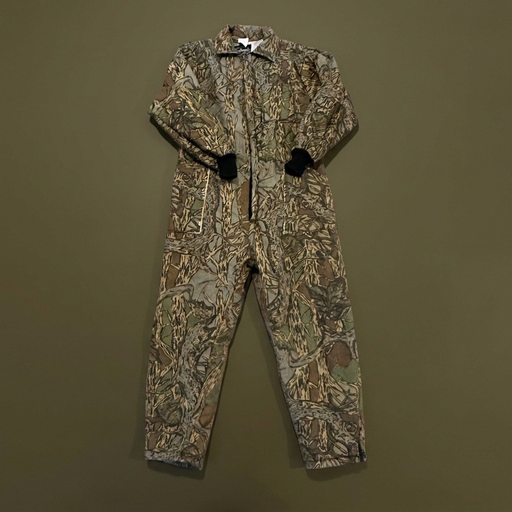 Vintage All Weather Outerwear Camo Coveralls Insulated Trebark Made in USA